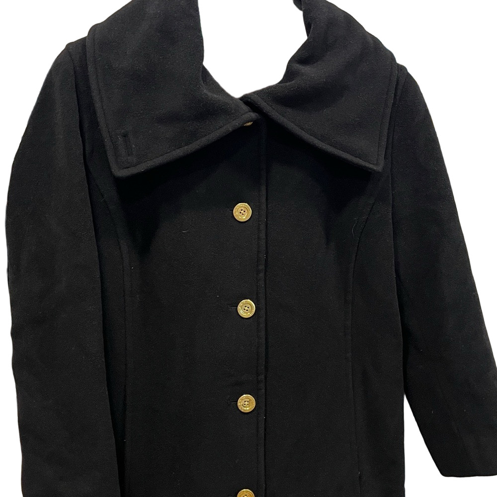 Coach Black Wool & Angora Blend Coat with Gold Buttons - Picture 6 of 14